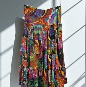 Lauren Ralph Lauren Black Label Multicolored Tierd Skirt sz L